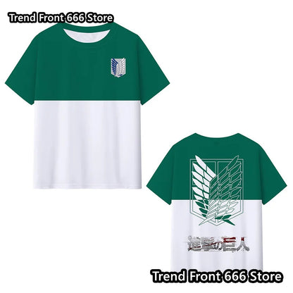 Attack on Titan Japanese classic anime Mens And Children Short Sleeve tshirts Summer Crewneck Tops Boys Girls Anime COS T-shirt