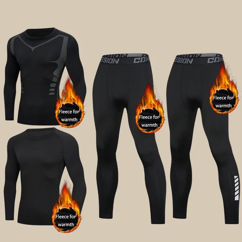 Best-Selling Men's Underwear Thermal Set, Double Warmth for Autumn and Winter, Comfortable for Sports Wear