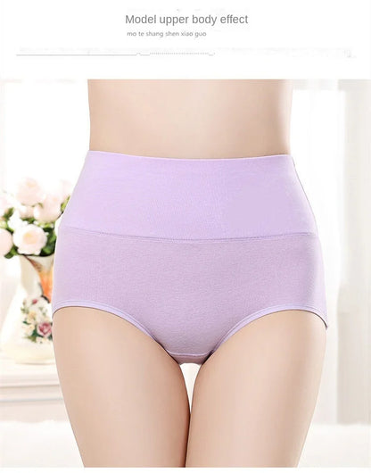 5PCS High Waist Cotton Panties Women Body Shaper Underwear Plus Size XL-4XL Fashion Girls Briefs Seamless Sexy Female Lingerie