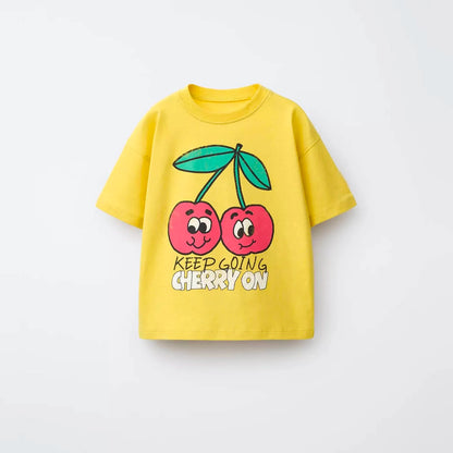 Printed Cartoon T-shirt For Kids Clothing Summer Costume Simple Fashion Baby Girl And Boy Short Sleeve Tees Tops Children Tshirt