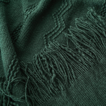Caramel Knit Throw Blanket - Lightweight Plaid Blanket for Couch and Bed