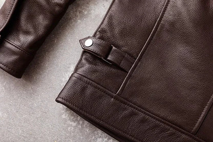 New Casual Real Cowhide Genuine Leather Jacket Men Slim Mens Clothes Spring Autumn Men's Cow Clothing Asian Size 6XL