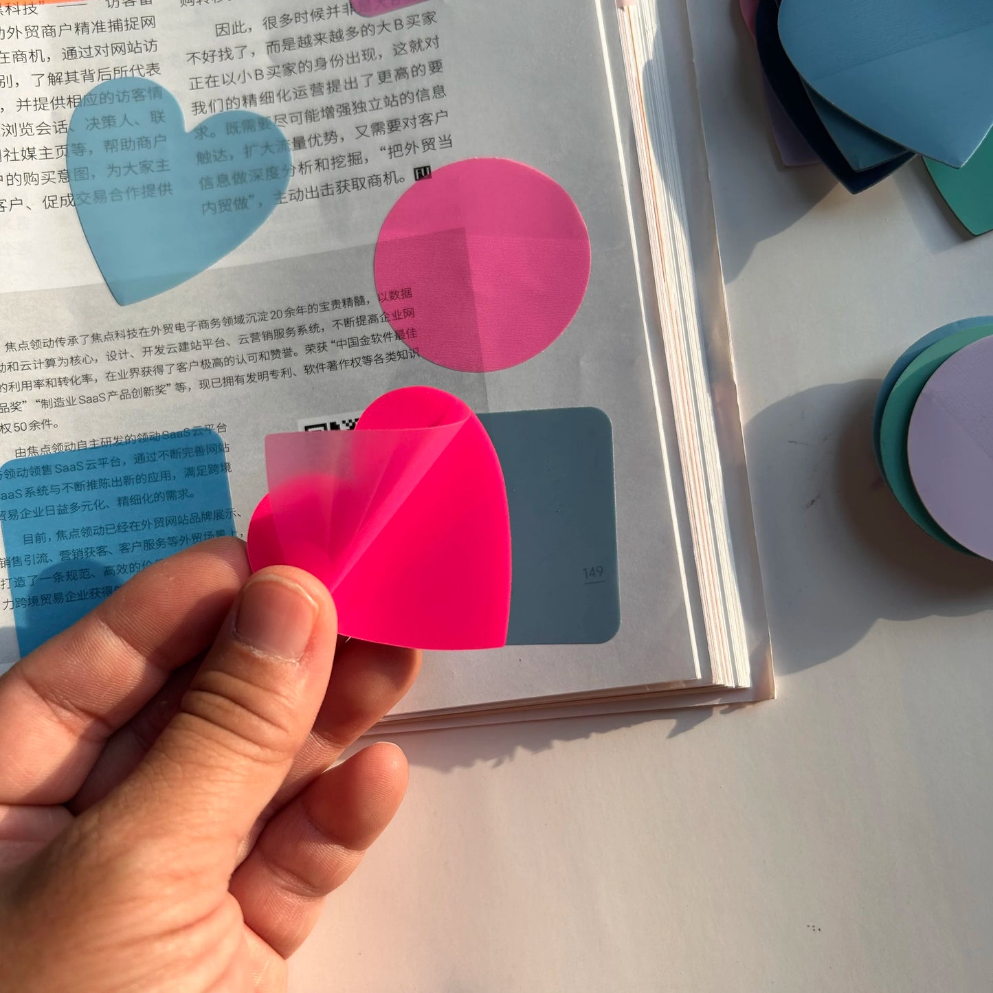 8 Colors 160 Sheets Transparent Sticky Note Memo Pad Scrapes Stickers Waterproof Clear Notepad School Stationery Office Supplie