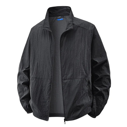 Men's Sun Protection Jacket Windbreaker Spring Summer Outdoor UV Jacket Loose Stand Collar Oversized Sunscreen Coat Fishing