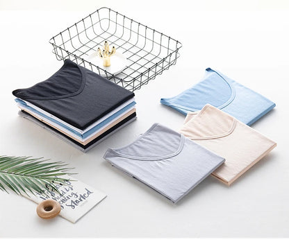 Women's V-Neck T-Shirt – Silk-Linen-Cotton Solid Summer Tee