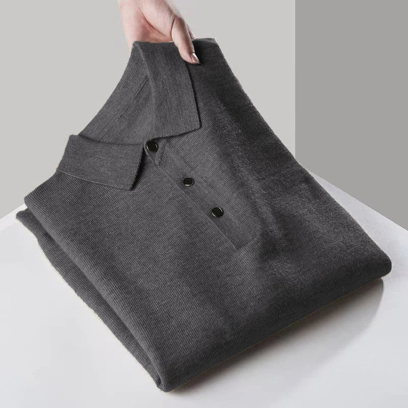 Mens Quarter zipper Sweater Long Sleeve Button Down Golf Shirts Casual Knitted Ribbed Dress Pullover outdoor Anti-pilling Men