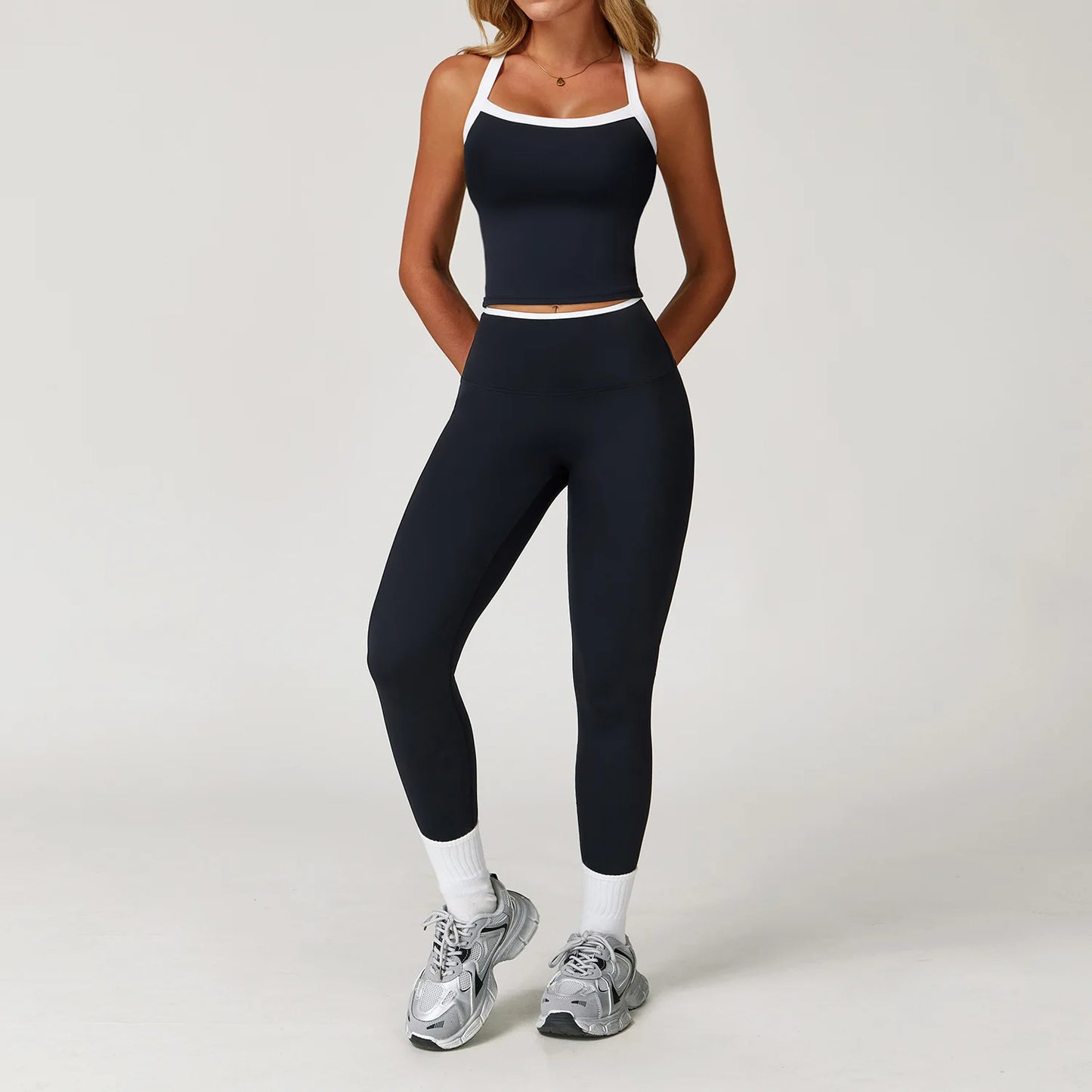 Women's Clothes 2 Pieces Workout Tracksuit Yoga Set Sportswear Gym Clothing High Waist Bell-bottoms Sexy Fitness Bta Sports Suit