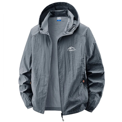 Summer Waterproof Hiking Jackets Men Fishing Cycling Hooded Gym Sports Running Coat Outdoor Sun-Protective Thin Jacket Clothing