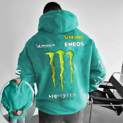 Monster Energy Hoodies – Charcoal Gray Streetwear Pullover For Men & Women