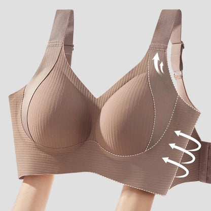 2025 Women's Seamless Underwear Thin Style Plus Size Removable Bra Anti-Sagging Wire-Free