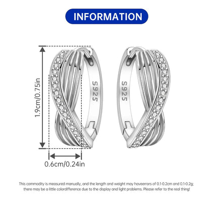 Orstarry S925 Sterling Silver Square Chain With Stone Inlaid Earrings Hoop Earrings For Women Jewelry Original Party Trendy Gift