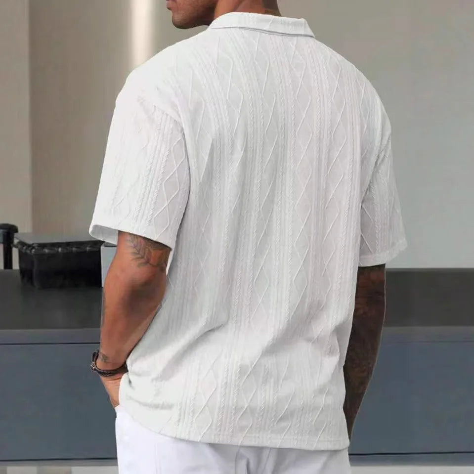 Knitted Polo Shirt – Men's Retro Summer Lapel Tee | Breathable Lightweight Top