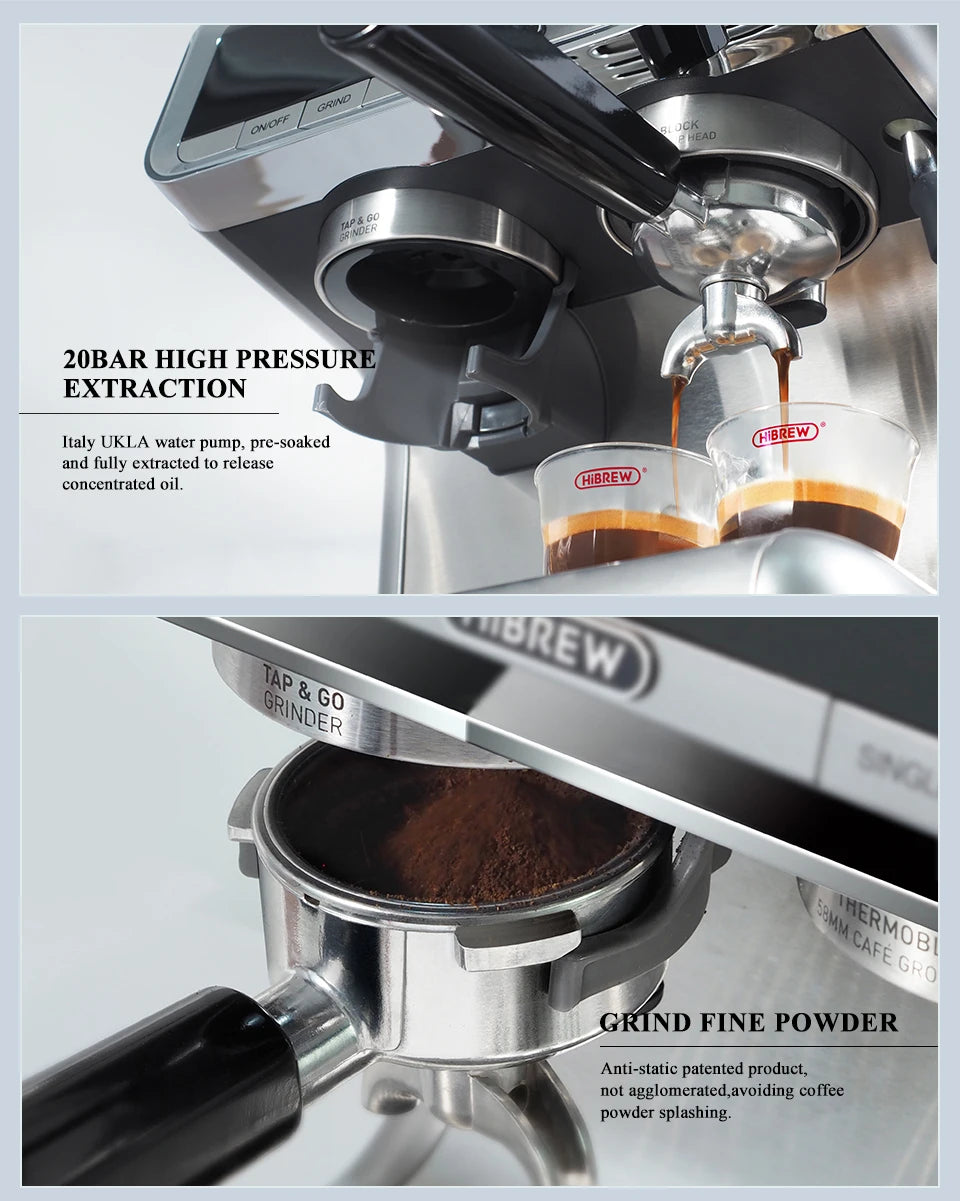HiBREW Barista Pro Espresso Machine - 20 Bar Bean to Cup Coffee Maker for Cafes and Restaurants - ZOOMNSTORE