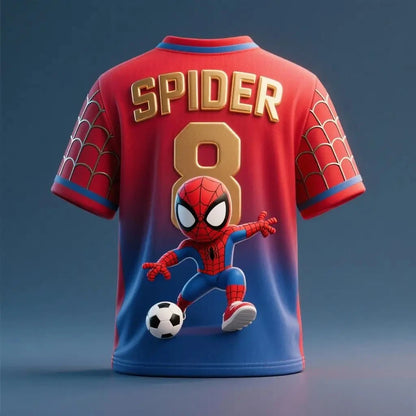 Marvel fan trend comfortable and breathable 3D T-shirt for children, big kids, high-quality and soft top garment