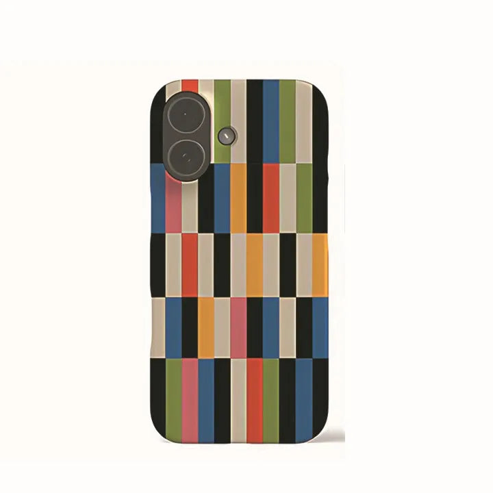 Colorful Stripes Phone Case for iPhone 17 16e 16 15 14 13 12 11 X XS XR XSMAX 7 8 Air Pro Max Plus Luxury Double-layer