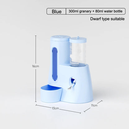 2In1 Hamster Feeder And Waterer Large Capacity Leakproof Automatic Feeder Food Water Dispenser Leak Proof Food Feeding Supplies