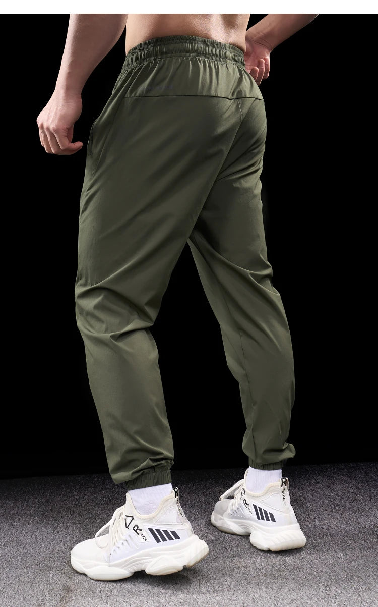 Men Running Trousers - Loose Fit Sports Fitness Pants With Elastic Waist Band