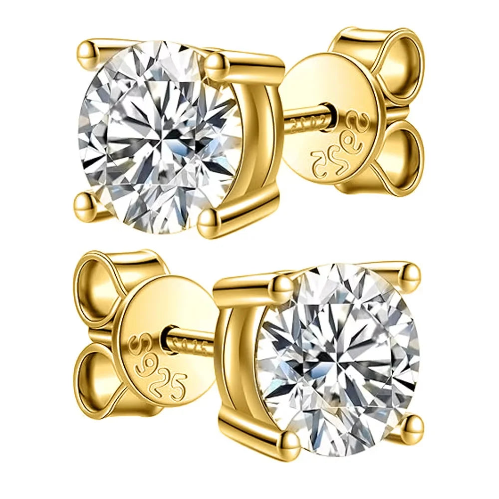2.0ct Moissanite Stud Earrings – 925 Sterling Silver