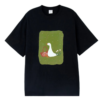 Women's Printed Cotton T-Shirt – Vintage Hip-Hop Loose Top