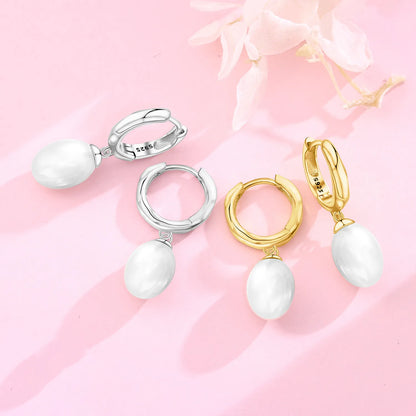 925 Sterling Silver Simple Pearl Earrings Jewelry Hoop Earrings Zircon Stud Earrings For Women Jewelry Fine Birthday Party Gifts