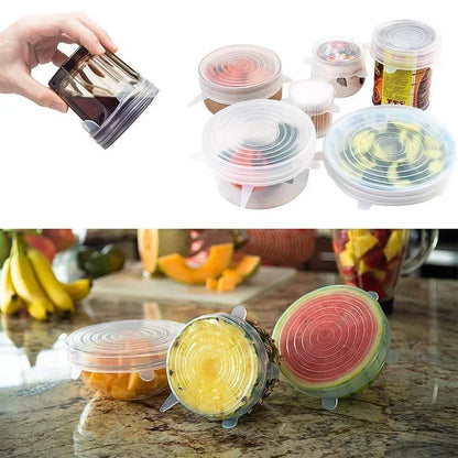 Silicone Stretch Lids – Reusable Airtight Food Covers (Set)