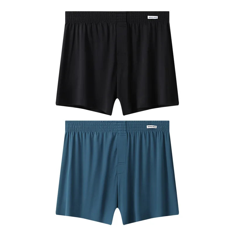 Mens Boxer Shorts Large Size - Ice Silk Breathable Sleepwear Pants | Loose Fit Boxers