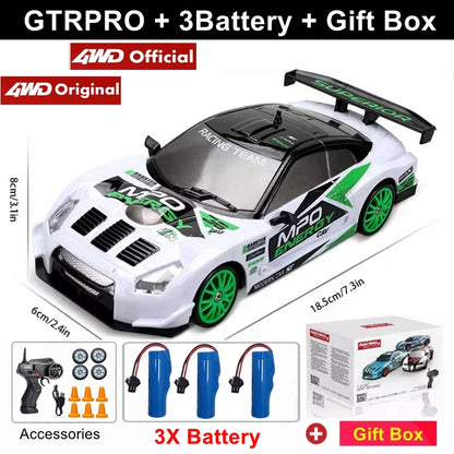 RC Drift Car 4WD - LED Remote Control Racing Vehicle for Kids  Adults