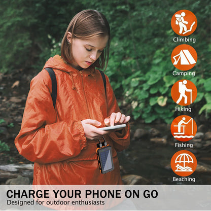 20000mAh Solar Power Bank Large Capacity Portable Outdoor Fast Charging Built-in Li-polymer Battery LDE Light for iphone Samsung