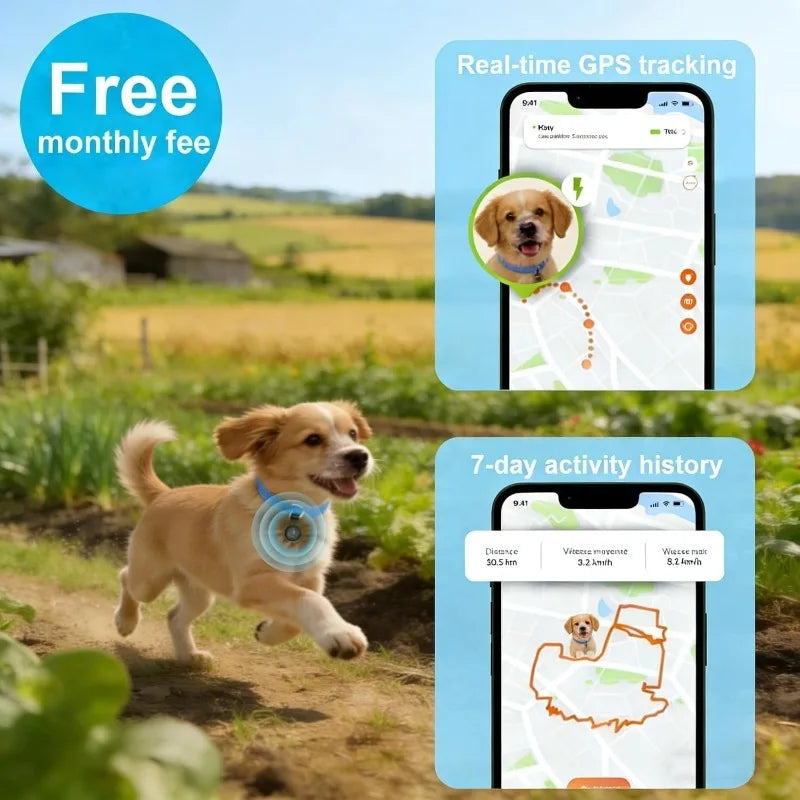 Smart GPS Dog Tracker Real Time Location Collar Adjustable Position Monitor Anti Lost Locator Waterproof Dogs Cats Supplies