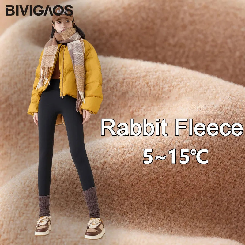 High Waist Fleece Leggings – Seamless Elastic Thermal Leggings Women Warm Winter Tights