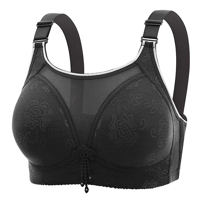 New Style Non Steel Ring Gathering Anti Sagging Thin Cup Breathable Adjustable Back Bra Anti Slip Four Breasted Underwear