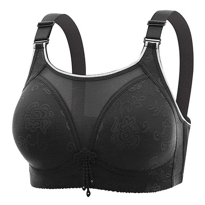 New Style Non Steel Ring Gathering Anti Sagging Thin Cup Breathable Adjustable Back Bra Anti Slip Four Breasted Underwear