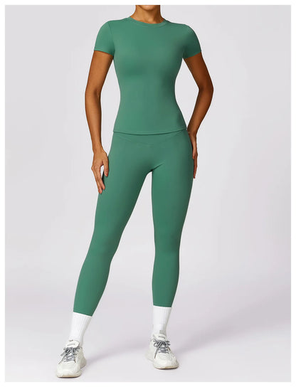 Women Yoga Top - Seamless Sport Shirt | Breathable Short Sleeve Gym Tee