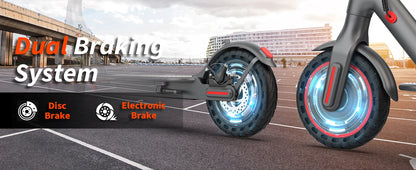 8.5inch Solid Tire Electric Scooter 10.5Ah 19mph Max Speed Smart APP Control 21miles Max Range Foldable E-Scooter for Adult