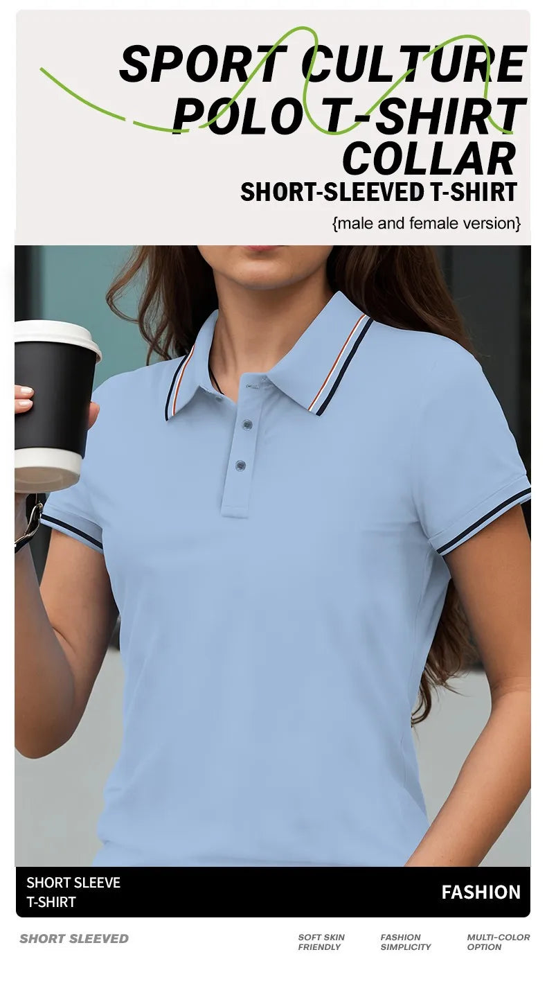 Women Stripe Polo Shirt - Summer Short Sleeve Polos | Soft Knit Top, Loose Fit