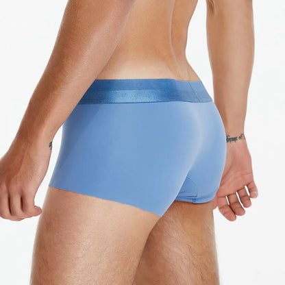 SEOBEAN New Ice Silk Boxers Men Underwear U Convex Pouch Solid Underpants Comfortable Breathable Thin Boxershorts