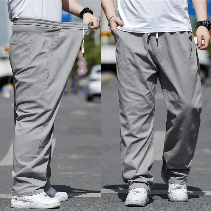 Large Size Men's Casual Pants XL-8XL Plus Size Straight Loose Fit Trousers Elastic Waist Oversized Cotton SweatPants Outdoor