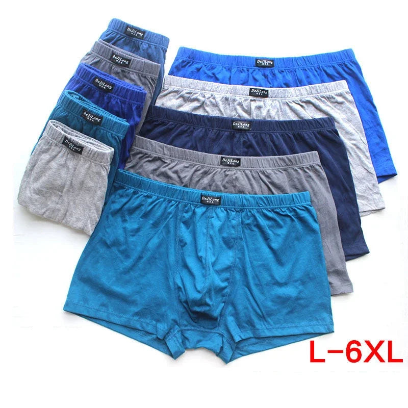 5 Pack 100% Cotton Boxer Briefs for Men 6XL Big & Tall Breathable Underwear with Anti-Ride Up Soft Printed Boxers Shorts