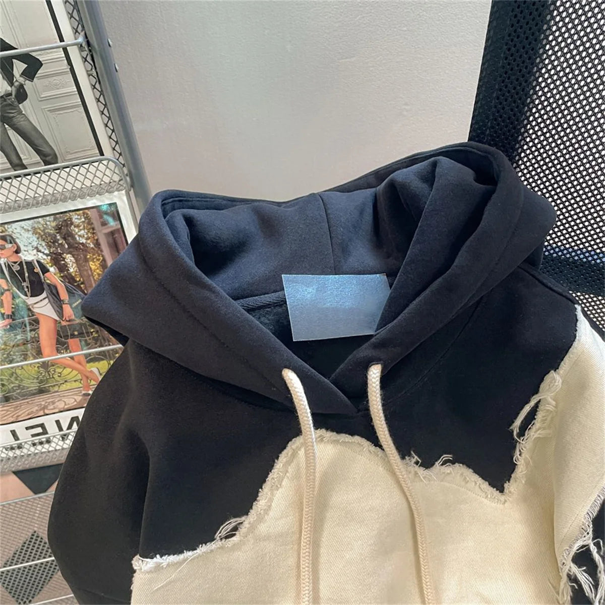 Spring And Autumn Male Vitality Fashion Trends Versatile Simple Lazy Wind 2025 New Color Blocked Patchwork Hooded Jacket