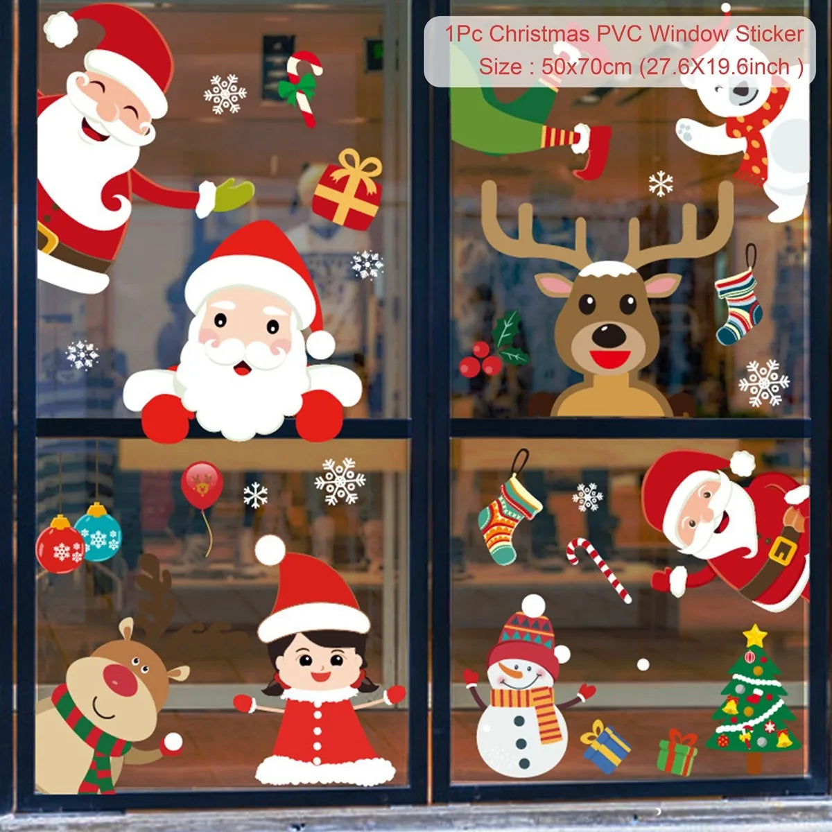 Christmas Window Stickers - Festive Holiday Window Decals & Xmas Wall Decorations 2024