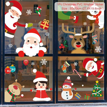 Christmas Window Stickers - Festive Holiday Window Decals & Xmas Wall Decorations 2024