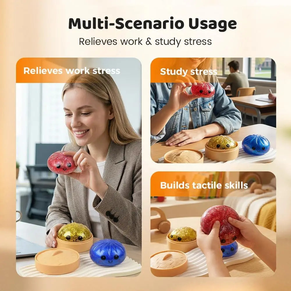 New Glitter Dumpling Pressure Ball Slow Rebound Soft Pinch Decompression Office Home Decorat Children Adults Birthday Gifts