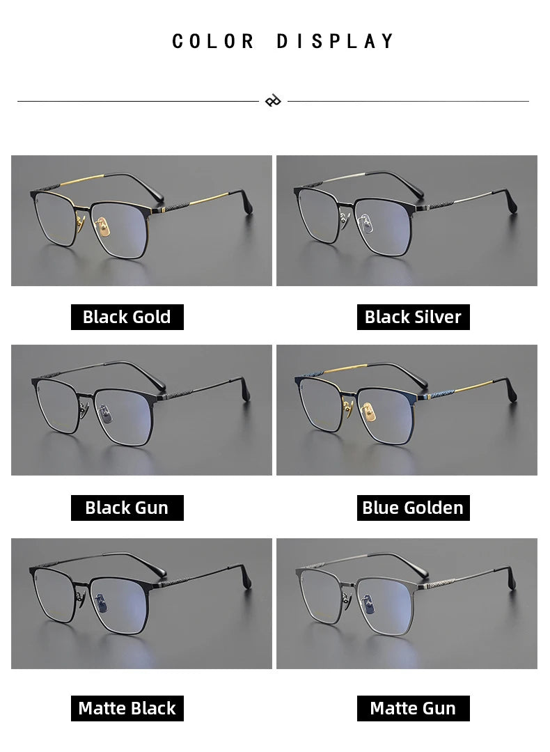 Titanium Reading Glasses - Ultralight Square Frame With Photochromic Lenses