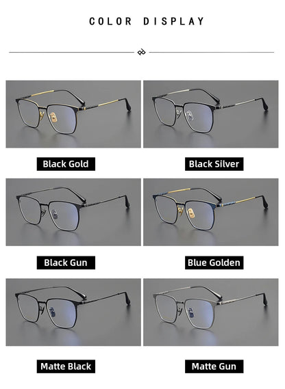 Titanium Reading Glasses - Ultralight Square Frame With Photochromic Lenses