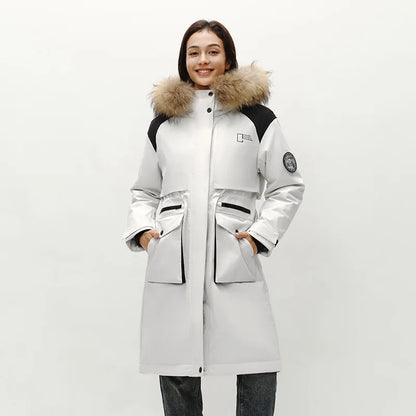Women Goose Down Jacket | Waterproof Winter Coat with Thermal Insulation & Loose Fit Design