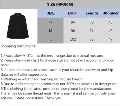 Women's Casual Blazer - Autumn Long Sleeve V Neck Double Breasted Jacket With Pockets
