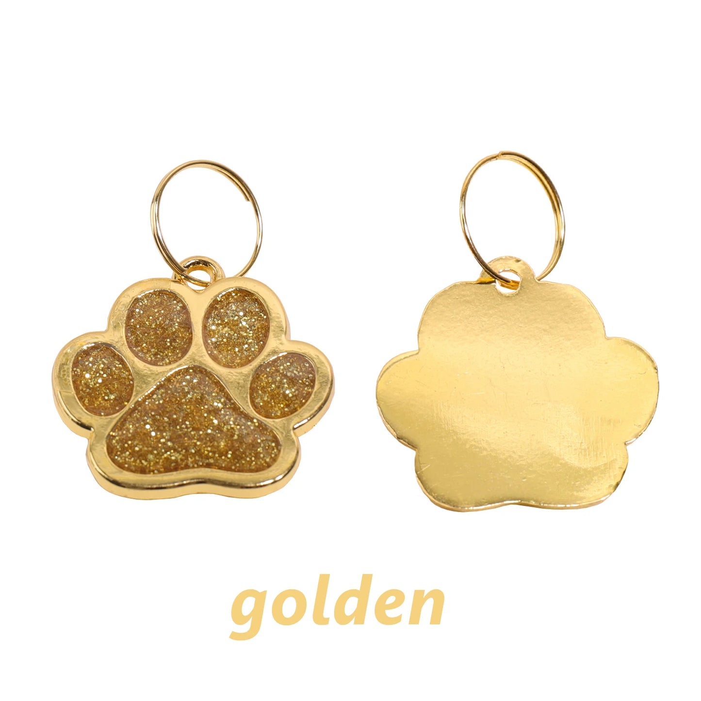 Glitter Claw Custom Text Dog Tag Personalized Name Pets Tag Laser Engraving Number Golden Collar Pendant Customized Cat ID Tag