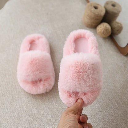 Children's Cotton Slippers - Kids Winter Slippers | Non Slip Flat Shoes For Boys & Girls