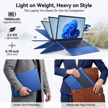 18.5' Laptop Intel Core I5 16GB 2TB 10000mAh Backlit Keyboard Fingerprint Unlock Windows 11 Gamer Office Notebook 1920x1080 PC