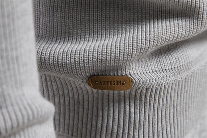 2023 New Autumn Cotton Zipper Cardigans for Men Fashion Casual Social Men Sweaters High Collar Warm Winter Knitted Sweater Men